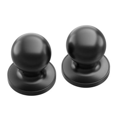 Imagem de Puxador de porta interior sem chave preto fosco design reversível universal para portas canhotas/destros fácil instalação para casa quarto banheiro armário uso hotel