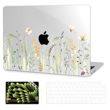 Imagem de G JGOO Capa compatível com MacBook Air de 13 polegadas 2025 2024 2023 2022 M4 A3240 M3 A3113 M2 A2681, capa rígida transparente para MacBook Air de 13,6 polegadas + capa de teclado + protetor de tela