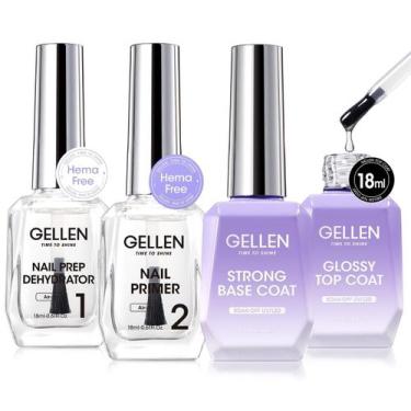 Imagem de Conjunto de desidratador e primer para unhas GELLEN UV Glossy Top Coat