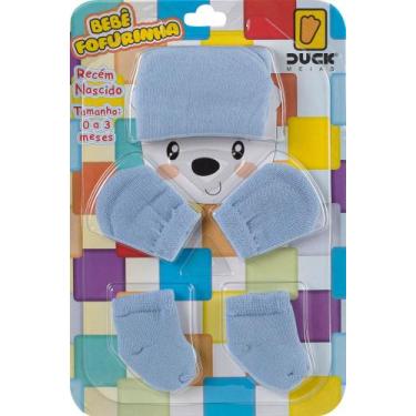 Imagem de Kit 3 peças Luva + Touca + Meia para Bebê Recém Nascido FOFURINHA AZUL