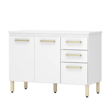 Imagem de Balcão Miss 120cm Com Tampo Branco - Demóbile