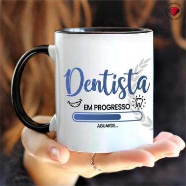 Imagem de Caneca de Cerâmica Mina Profissões Dentista - Mina Store, Fundo Preto