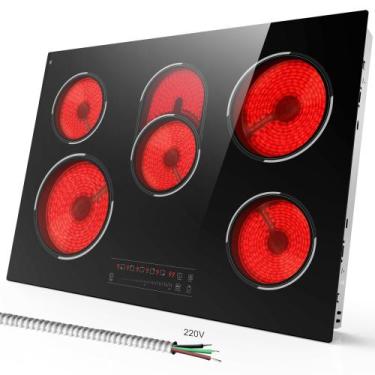 Imagem de Fogão elétrico Traenvir 5 queimadores 30 polegadas 8400W 220V-240V