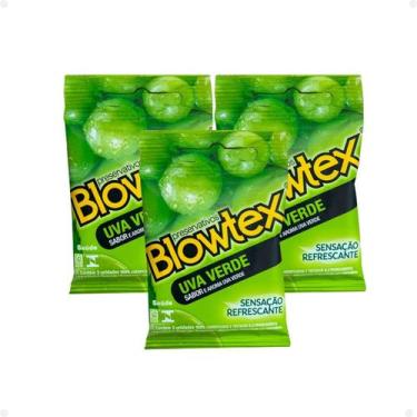 Imagem de Preservativo Blowtex Uva Verde Camisinha Masculina 3 Unidades