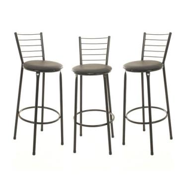 Imagem de Kit 3 banquetas banco alto balcão cozinha 5 arames - ESPAÇO JUNCO, Pre