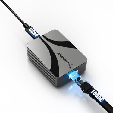Imagem de SABRENT Adaptador Ethernet USB4 para 10 Gigabit – Adaptador de rede USB-C para 10GbE para USB4/Thunderbolt 3/4, caixa de alumínio, alimentado por barramento, compatível com redes multi-Gig e Gigabit