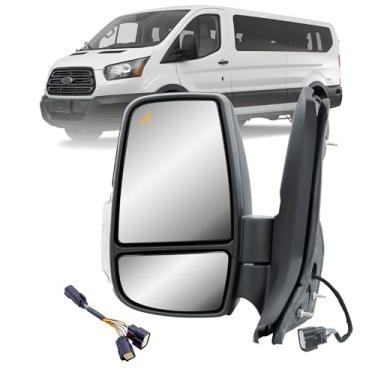 Imagem de LONGLING Espelho de Veículo para Ford Transit T150 T250 T350 T350H (2010-2023) com Vidro Aquecido, BLIS e Luz de Sinalização Dobrável Manual, Lado Direito do Passageiro