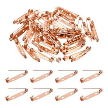 Imagem de PATIKIL Broche traseiro de 50 peças, pino de barra de 30 mm (1,17") fecho de segurança, ouro rosa