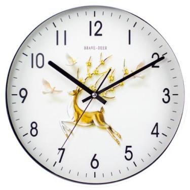 Imagem de DIYEAH Relógio de Parede Redondo, Relógio de Parede Decorativo Moderno E Elegante para Sala de Estar, Cozinha, Escritório E Quarto, Movimento de Quartzo Silencioso, Branco, 11,81 Polegadas