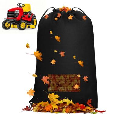 Imagem de Gasadar Saco de folhas para trator de grama 420D impermeável resistente a rasgos, colecionador para cortador de grama com cordões duplos e zíper 130 cm P x 199 cm A preto