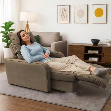 Imagem de Poltrona Retratil e Reclinavel Azera - Bl DECOR, cappuccino