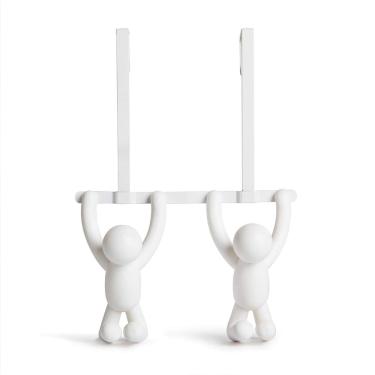 Imagem de Cabideiro de Parede ou Porta Buddy Plástico 2 Ganchos Branco Umbra