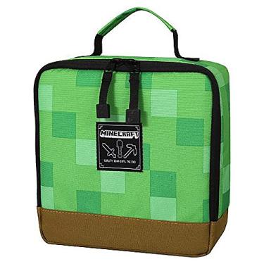 Imagem de JINX Minecraft Creeper Block Isolado para Almoço Escolar Infantil, Verde, 21,6 cm x 21,6 cm x 10,16 cm