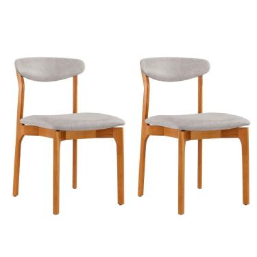 Imagem de Conjunto com 2 cadeiras Noronha em Madeira Maciça para Sala de Jantar Moderna Mobília