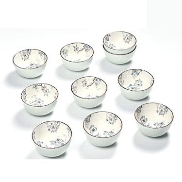 Imagem de Tigela de cereal, tigelas de sopa de cerâmica, tigela de ramen para macarrão, tigelas de salada de porcelana, conjunto de 10, tigelas grandes de cereais para cozinha, tigelas de sopa para cozinha