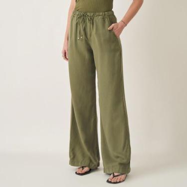 Imagem de Calça Pantalona Tencel Color com Elástico - Bloom, Verde folha, 48