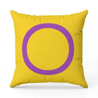 Imagem de Almofada Avulsa Cheia Estampada Bandeiras LGBT Cores 45cm x 45cm com R