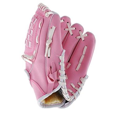 Imagem de Luvas de beisebol softball luva de beisebol para jovens desportos ao ar livre luvas de softball equipamento de prática de treino luva de mão esquerda luvas de beisebol (cor: Pink)