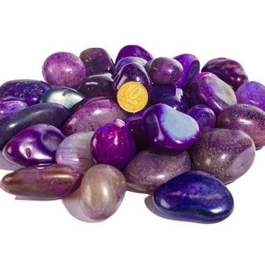 Imagem de 1 Kg de Ágata Lilás Rolada G Extra - 35 a 45 mm - Pedras para Artesana
