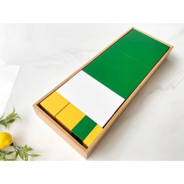 Imagem de Montessori Large Power of 3 Cubes 21inch 5.6lb, Beechwood Tripling Math Manipulatives, Educational Fraction Cubes for Kids Ages 5-8, Solid Geometry Learning Materials for Preschool