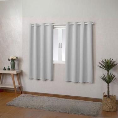 Imagem de Cortina Branco Off Blackout 2,20 x 1,30 Decor Um Bastão - ENTROU COMPR