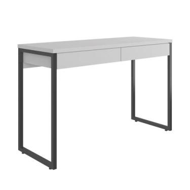 Imagem de Escrivaninha Industrial Cayman Com 2 Gavetas Preto Fosco/Branco - Móve
