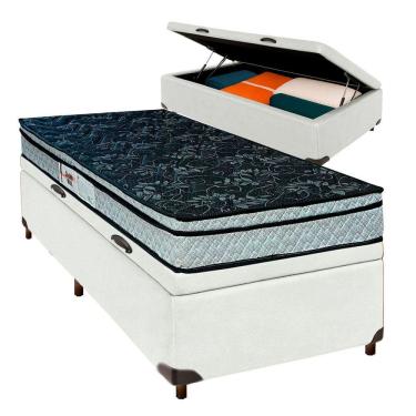 Imagem de Conjunto Cama Box Bau Blindado Solteiro + Colchão D28 Conforto Paropas