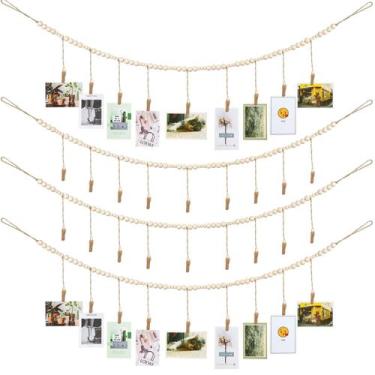 Imagem de Expositor fotográfico suspenso na parede Jetec Wooden Beads Garland 1,