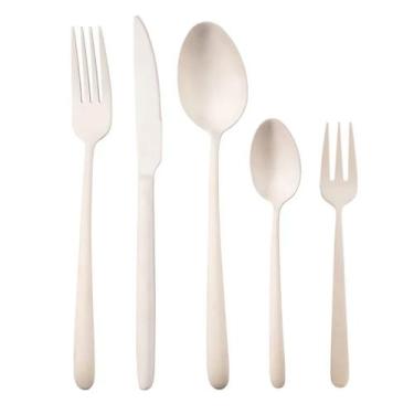 Imagem de Faqueiro 30 peças de aço inox champanhe com Gift Box Viena Wolff - Roj