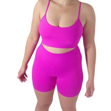 Imagem de Conjunto fitness academia femino térmico shorts top sem bojo - INTIMAC