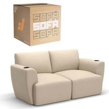 Imagem de Sofá 2 Lugares Sala De Estar em Couro Bovino Modular Damie Na Caixa, B