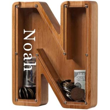 Imagem de Cofrinho de madeira personalizado para crianças, tamanho grande - lade