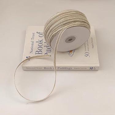 Imagem de Fitas de corda de cânhamo com bordas brancas para embrulho de presente 11 jarda 1 rolo fita feita à mão, festa de aniversário, decorações de férias, arco e artesanato