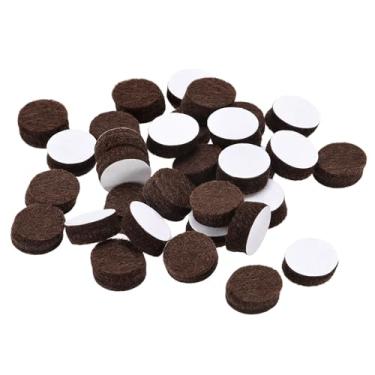 Imagem de Almofadas para móveis - Almofadas autoadesivas de feltro de 12 mm de diâmetro de 5 mm de espessura, protetores de chão de perna de cadeira, marrom 100 peças