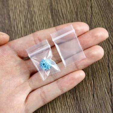 Imagem de Generic 100 peças de mini sacos de plástico transparente com zíper, 0,78 x 1,18 polegadas, polietileno de baixa densidade (LDPE), resistente à umidade e poeira, ideal para joias, pílulas, botões