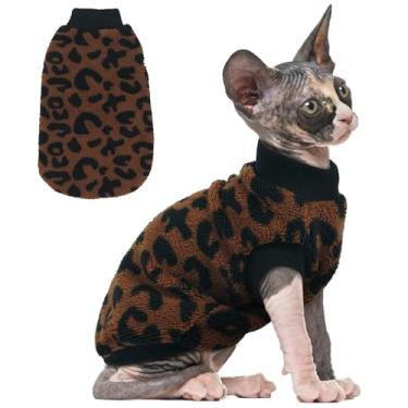 Imagem de PUMYPOREITY Suéter aconchegante de lã para gatos – Camisa de gato de malha elástica e quente, suéter de gatinho super macio, lavável na máquina, roupas para animais de estimação para conforto e estilo