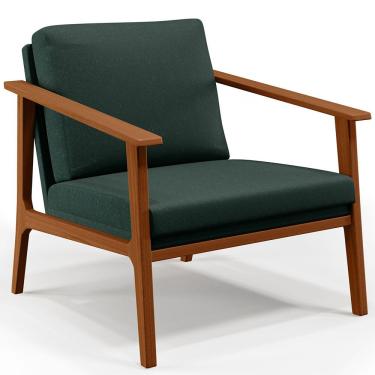 Imagem de Poltrona Decorativa Para Sala de Estar Petra B04 Linho Verde Musgo - Lyam Decor