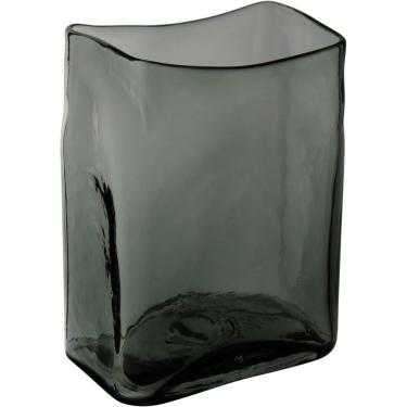 Imagem de Vaso Decorativo Enfeite Retangular Vidro 23x18x13cm Fumê