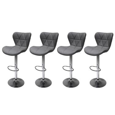 Imagem de Kit 4 Banquetas Giratórias Formiga Cinza