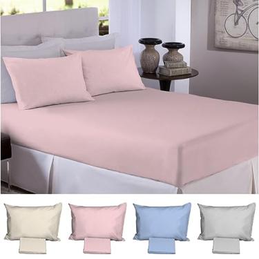 Imagem de Jogo De Cama Simples 100% Algodão Percal Arte Cazza Rosa Casal