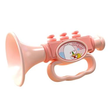 Imagem de YIJU Brinquedo de apito de trombeta de brinquedo musical engraçado para desenvolvimento sensorial, geradores de ruído para crianças de 2 a 4 anos, Rosa