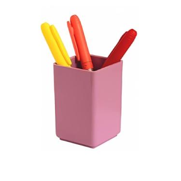 Imagem de Porta-Lápis Acrílico Organizador De Mesa, Ideal Para Escritório, Guarda Canetas, Lápis E Papelaria(Rosa Sólido)