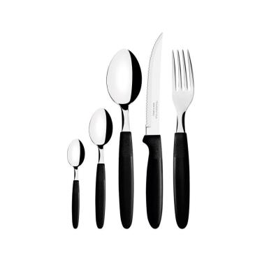 Imagem de Faqueiro Ipanema 270 Peças Lâminas Em Aço Inox Cabo Preto Ptop - Tramontina