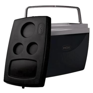 Imagem de Caixa Térmica Preta Cooler 18 Litros Com Tampa e Alça Mor 24 Latas 12 