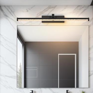 Imagem de Luz de Espelho LED Arandelas de Parede de Banheiro Impermeável 180° Arandela Rotativa Iluminação de Imagem Ângulo Ajustável Moderna Iluminação de Parede Banheiro Sala de Estar Quarto (Luz Neutra Preta