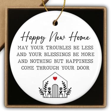 Imagem de Presentes de aquecimento de casa nova casa novo apartamento para mulheres enfeite de cerâmica de Natal placa redonda feliz novo ornamento de casa ideias de decoração de presentes novos presentes de