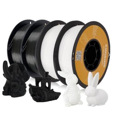 Imagem de POJECITY Filamento de Impressora 3D Kingroon Pla, Precisão Dimensional +/- 0,02 Mm, Carretel de 10 Kg (22 Libras), 1,75 Mm, 4 Kg Branco + 2 Preto