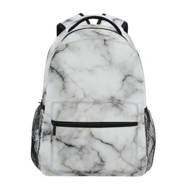 Imagem de Mochila de mármore Wamika para meninas, crianças, meninos, adolescentes, pedras, escola, estudantes, livros, bolsas, Marble, One Size