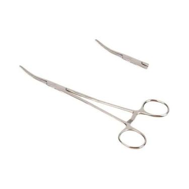 Imagem de Pinça Hemostática De Aço Inoxidável Com Bico Curvo E Reto, Braço De Bl