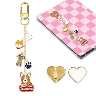Imagem de LMZLJZ Corrente de pingentes Kindle de pata de cachorro para amantes de livros e mulheres, homens, chaveiro com pingente de cachorro, acessórios de e-reader, presente para leitores de livros